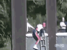 fireman ladder tricks climbing parkour