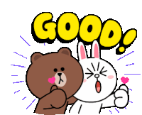 Brown And Cony Good Sticker - Brown And Cony Good Ok Stickers