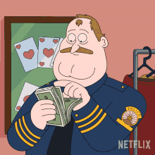 Counting Money Chief Crawford GIF - Counting Money Chief Crawford Paradise Pd GIFs
