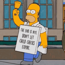 The End Is Nye Dont Let Child Checks Expire GIF - The End Is Nye Dont Let Child Checks Expire The Simpsons GIFs