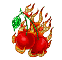 fire cherries glitters fruits