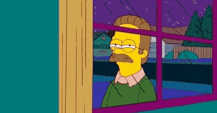Suspicious Ned Flanders GIF - Suspicious Ned Flanders Squinting Eye GIFs