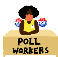 Poll Workers Are Heroes Go Vote Sticker - Poll Workers Are Heroes Poll Workers Go Vote Stickers