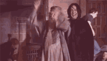 Dumbledore Snape Partying Dancing GIF - Dumbledore Snape Partying Dancing Harry Potter GIFs