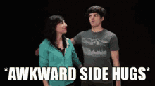 awkward hug