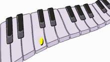 piano keyboard notes music bouncing ball