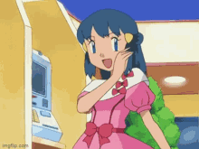 pokemon dawn pink dress anime