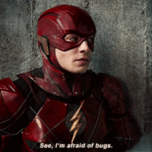 Justice League The Flash GIF - Justice League The Flash See Im Afraid Of Bugs GIFs