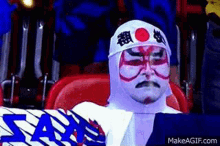 Japanese Makeup Whoa Japanese Soccer Fan GIF - Japanese Makeup Whoa Whoa Japanese GIFs