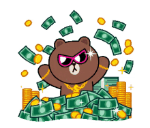line character brown bear im rich wealthy line character brown bear im rich wealthy
