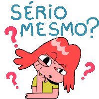 Doubtful Girl Asks Really In Portuguese Sticker - Love You Hate You Google Stickers