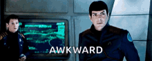 star trek captain spock thinking awkward