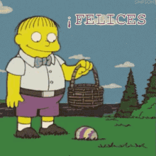 Ralph Intenta Disfrutar Del Día De Pascua GIF - Rafa Los Simpsons Los Simpson GIFs