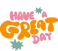 Have A Great Day Teal Sparkles Around Have A Great Day In Pink And Yellow Bubble Letters Sticker - Have A Great Day Teal Sparkles Around Have A Great Day In Pink And Yellow Bubble Letters Good Day Stickers