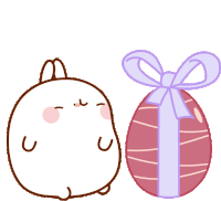 Easter Egg Molang Sticker - Easter Egg Molang Happy Easter Stickers