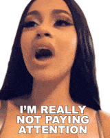 Im Really Not Paying Attention Cardi B Sticker - Im Really Not Paying Attention Cardi B Distracted Stickers