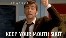 Doctor Who David Tennant GIF - Doctor Who David Tennant Keep Your Mouth Shut GIFs