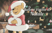 Vigilia Di Natale Buona Vigilia Babbo Natale Albero Di Natale 24 Dicembre Buone Feste Buon Natale GIF - Christmas Eve Winnie The Pooh Santa GIFs