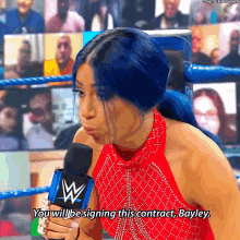 Sasha Banks You Will Be Signing This Contract GIF - Sasha Banks You Will Be Signing This Contract Bayley GIFs
