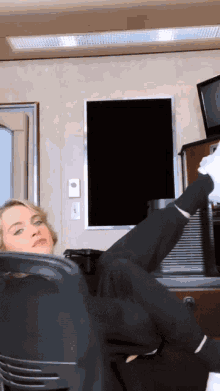 Spinning In Chair Anne Winters GIF - Spinning In Chair Anne Winters Im Bored GIFs