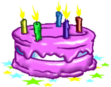 birthday cake happy birthday five years old light the candles purple cake