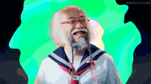 sailor moon suit old man peace sign sailor scout anime
