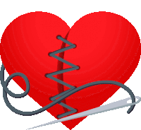 Stitched Heart Joypixels Sticker - Stitched Heart Heart Joypixels Stickers