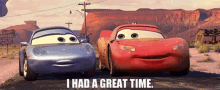 Cars Lightning Mcqueen GIF - Cars Lightning Mcqueen I Had A Great Time GIFs