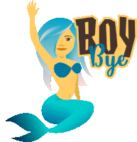 Boy Bye Mermaid Life Sticker - Boy Bye Mermaid Life Joypixels Stickers
