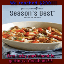 we did it seasons best pampered chef one lucky participant is getting a cookbook
