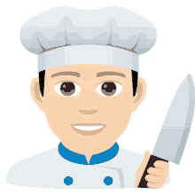 chef joypixels cook chefs hat kitchen knife