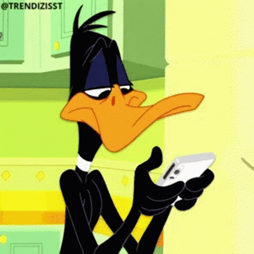 The perfect Daffy Duck Texting Looney Tunes Animated GIF for your conversat...