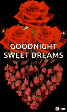 good night sweet dreams sparkles hearts flowers