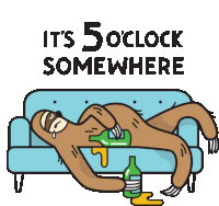 It'S 5 O'Clock Somewhere Sticker - Lethargic Bliss Its5oc Lock Somewhere Sloth Stickers