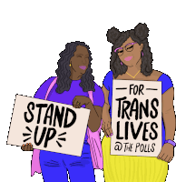 Stand Up For Trans Lives At The Polls Speak Out Sticker - Stand Up For Trans Lives At The Polls Stand Up Speak Out Stickers