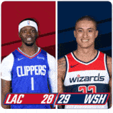 Los Angeles Clippers (28) Vs. Washington Wizards (29) First-second Period Break GIF - Nba Basketball Nba 2021 GIFs