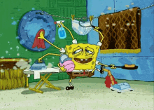 Clean All The Things!!!! GIF - Sponge Bob Cleaning Clean GIFs