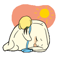 Sun Face Exhausted Sticker - Sun Face Exhausted Swelter Stickers
