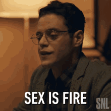 Sex Is Fire Rami Malek GIF - Sex Is Fire Rami Malek Saturday Night Live GIFs