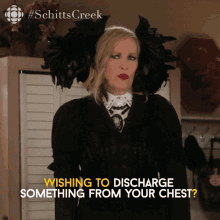 Wishing To Discharge Something From Your Chest Moira Rose GIF - Wishing To Discharge Something From Your Chest Moira Rose Moira GIFs