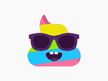poop rainbow color shades sunglasses smile