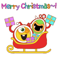 Sleds Merry Christmas Sticker - Sleds Merry Christmas Christmas Trees Stickers