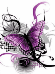 butterfly glitter sparks purple