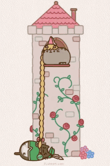 Pusheen Rapunzel Cat GIF - Pusheen Rapunzel Cat GIFs