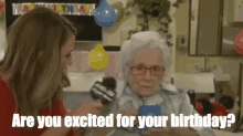 old woman birthday not excited interview news