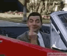 Mr Bean Middle Finger GIF - Mr Bean Middle Finger Car - Discover &amp; Share  GIFs