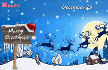 christmas merry christmas eve reindeer snow