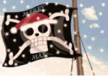 one piece snow winter flag pirate