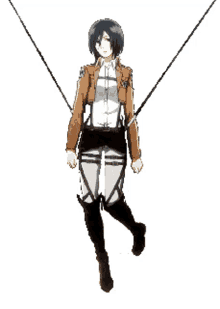 just hanging attack on titan ship mikasa and eren