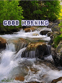 Good Morning Waterfall GIF - Good Morning Waterfall Stream GIFs